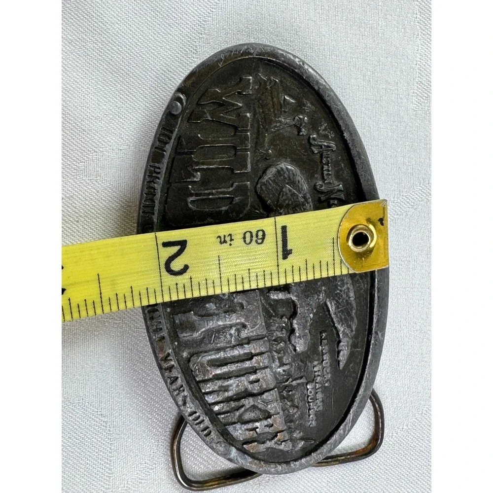 Vintage 1974 Bergamot Brass Works Wild Turkey Bourbon Belt Buckle Austin Nichols